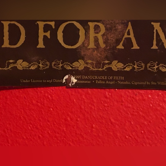 Rare Vintage Cradle Of Filth Poster Martyred Mortal Sin 1997 24x36 UK Edition - Picture 5 of 8